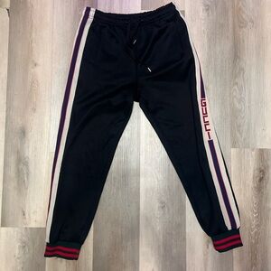 Black Striped Gucci Trackpants